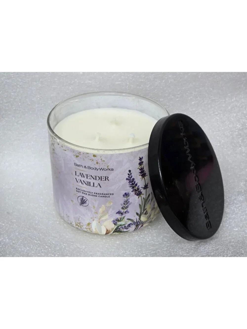 Bath & Body Works Lavender Vanilla 3-Wick Scented Candle 14.5 Oz Soy Wax Blend